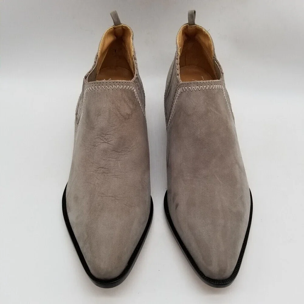 Schutz‎ Womens Jacqueline Taupe Leather Almond Toe Ankle Booties Size 9.5 B